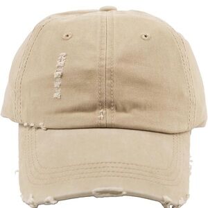 Tan Distressed Baseball Cap